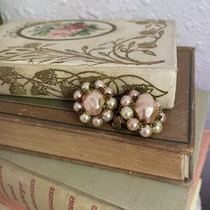 Faux Pearl Clip on Earrings